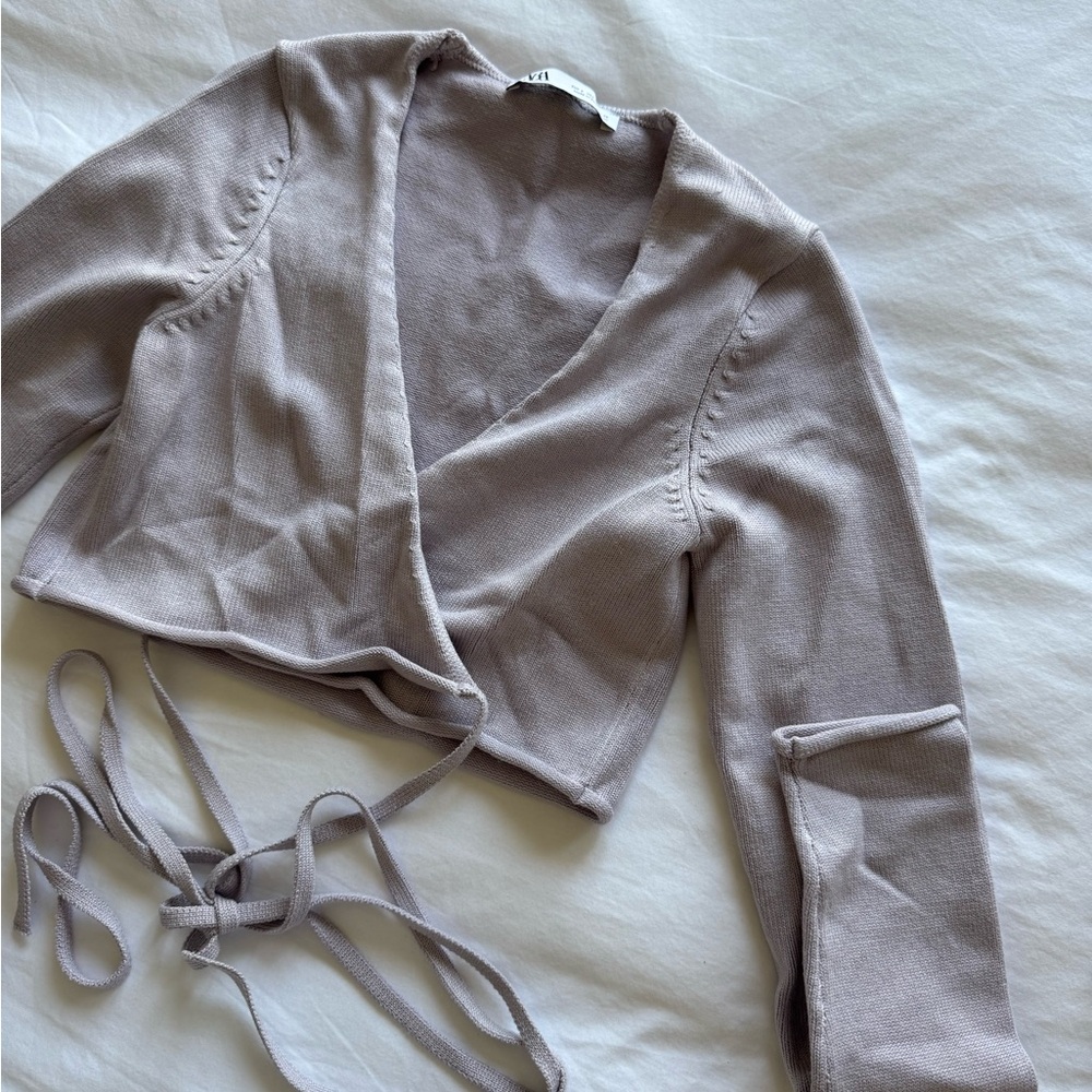 Lavender Wrap Sweater Top